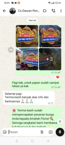 Testimonial Papan Bunga Pernikahan dalembalar